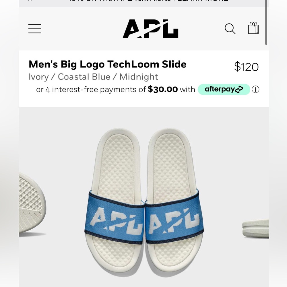 Men’s big logo techloom slide size 9
